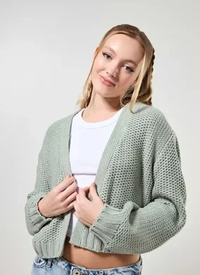 Cardigan Em Tricô Encorpado