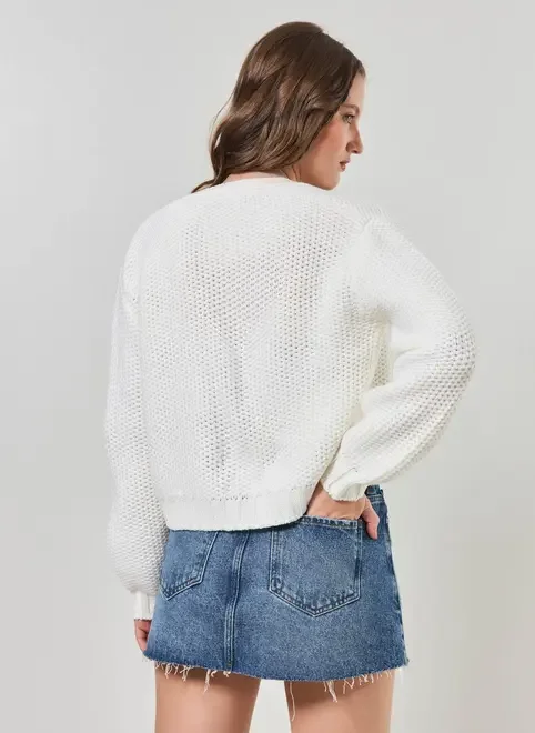 Cardigan Em Tricô Encorpado