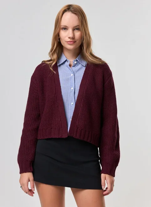 Cardigan Em Tricô Encorpado