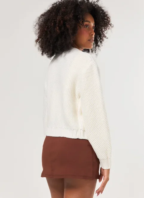 Cardigan Em Tricô Encorpado