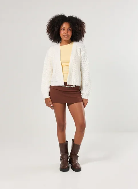 Cardigan Em Tricô Encorpado