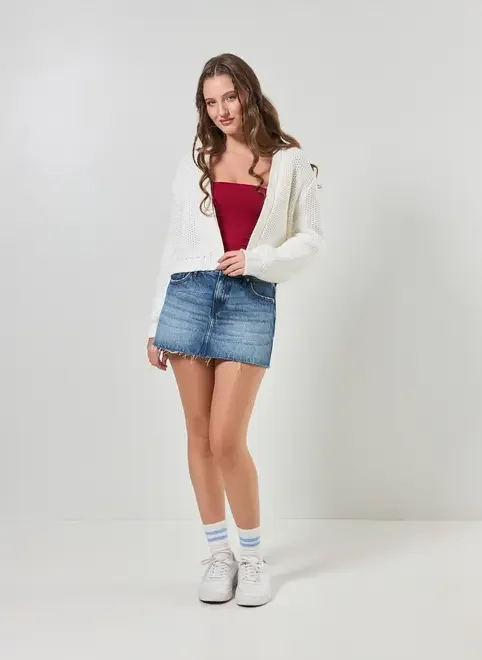 Cardigan Em Tricô Encorpado