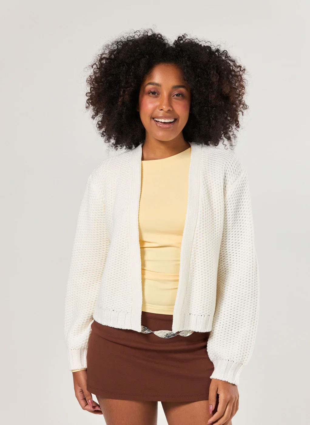 Cardigan Em Tricô Encorpado