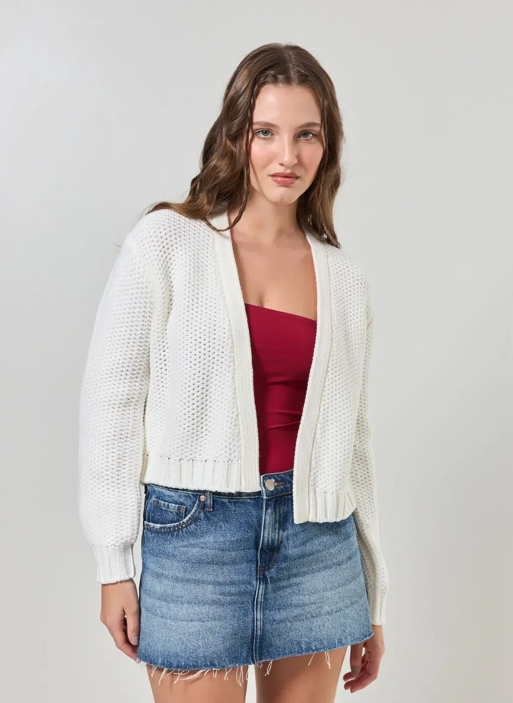 Cardigan Em Tricô Encorpado