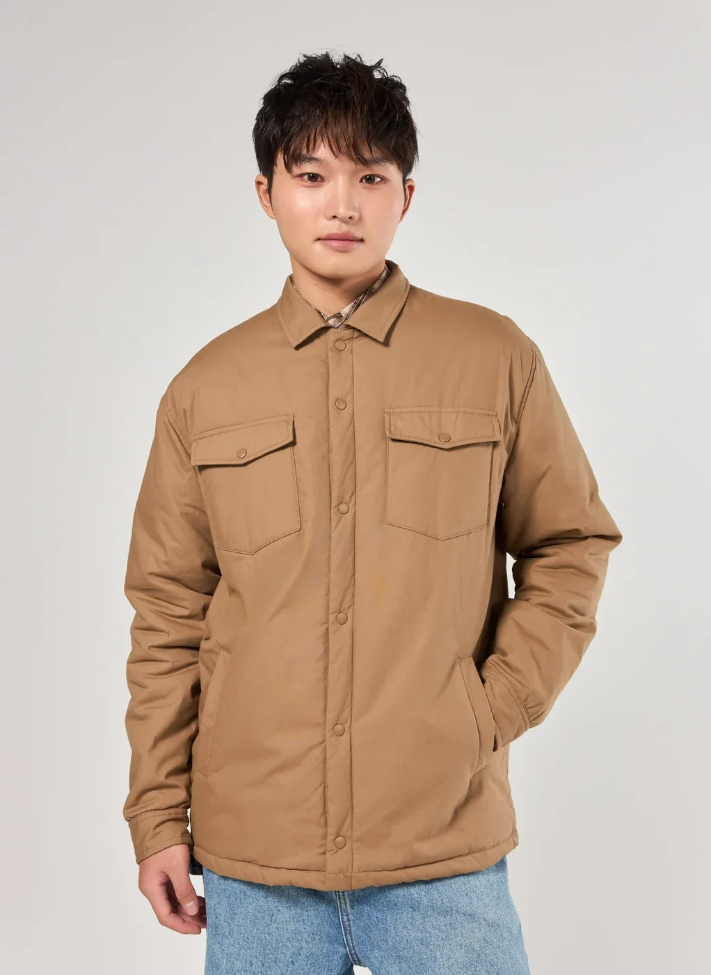 Jaqueta Acolchoada Estilo Camisa