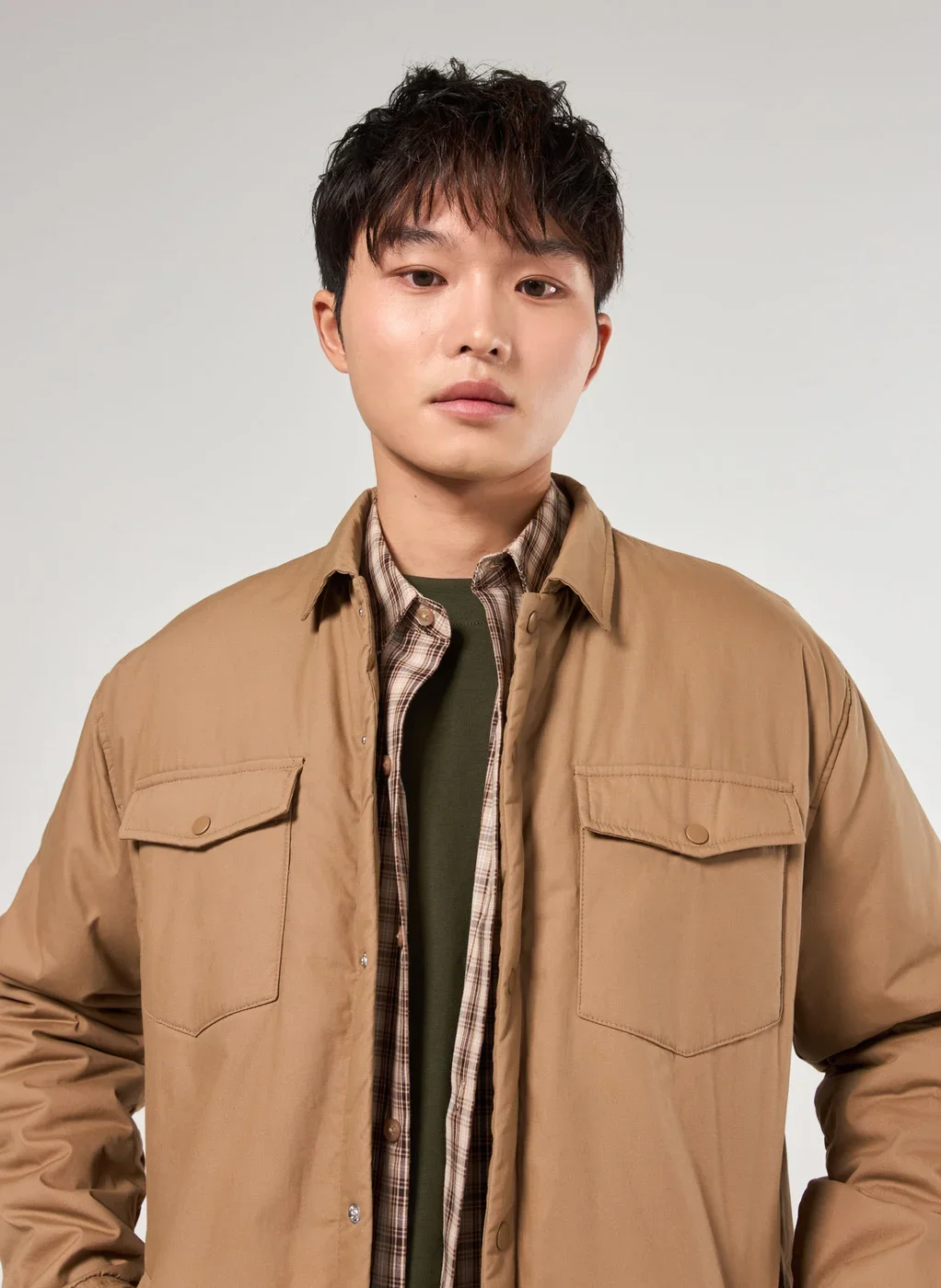 Jaqueta Acolchoada Estilo Camisa