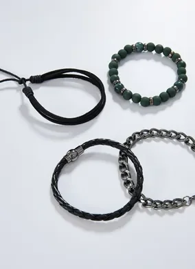 Pulseiras Preto Com Verde Escuro