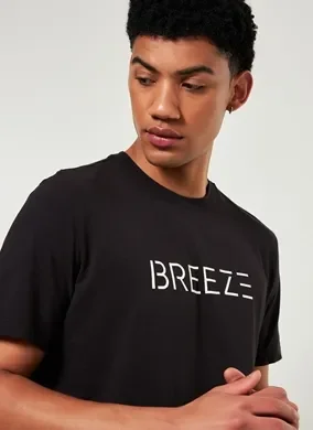 Camiseta Alongada Preta Escrito Breeze