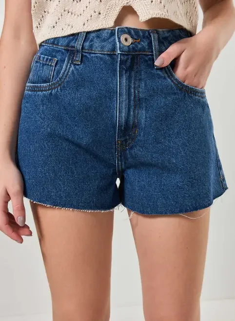 Short Mom Jeans Barra Cortada