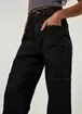 Calça Wide Leg Cargo Em Jeans Preto
