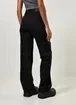 Calça Wide Leg Cargo Em Jeans Preto