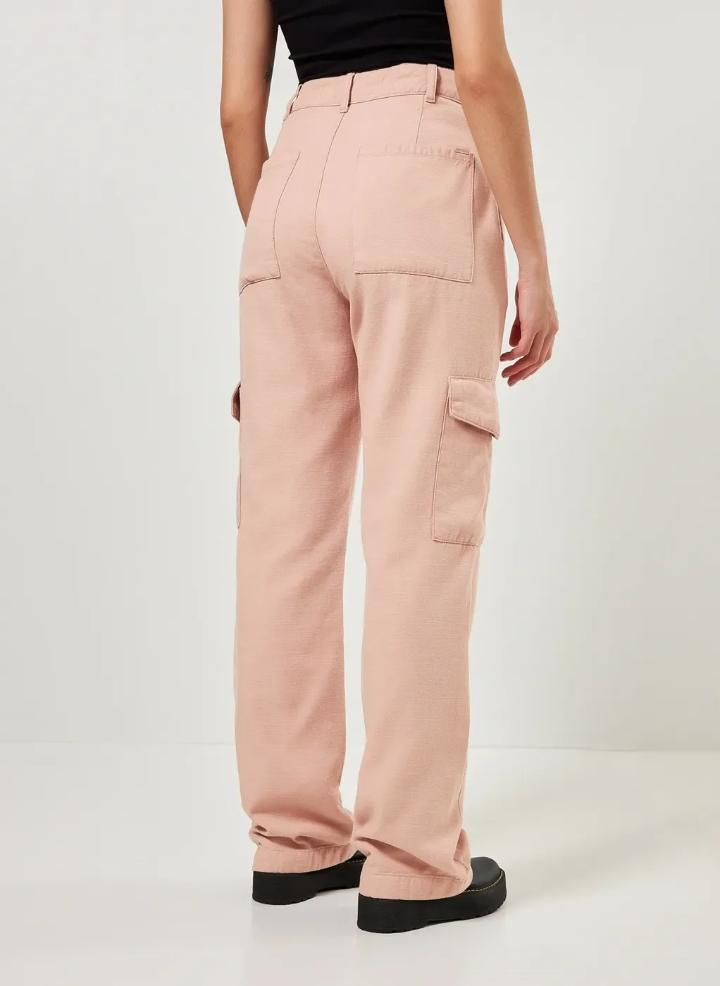 Calça Wide Leg Cargo Rosê
