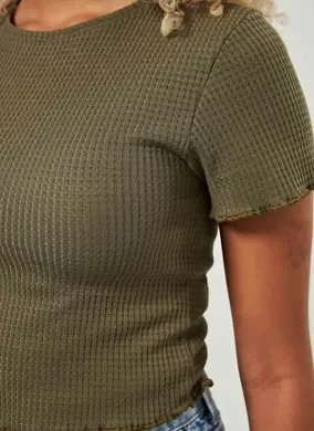 Blusa Mini Tee Em Malha Texturizada