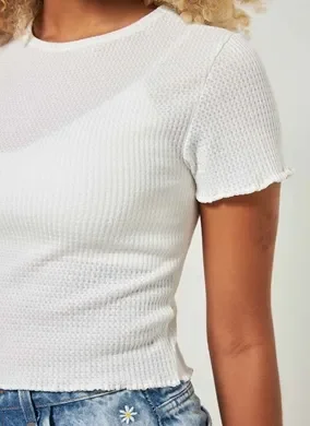 Blusa Mini Tee Em Malha Texturizada