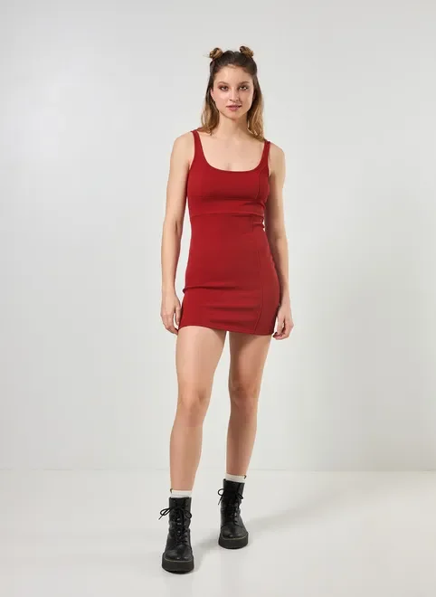 Vestido Tubinho Com Costuras Marcantes