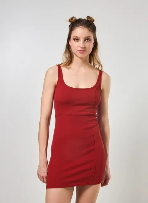 Vestido Tubinho Com Costuras Marcantes