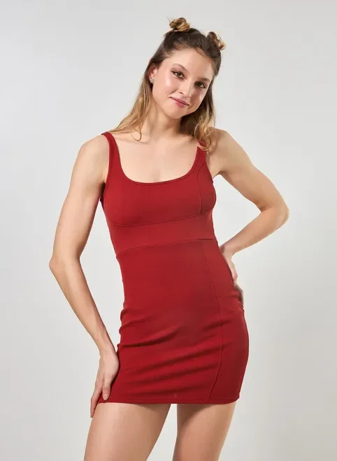 Vestido Tubinho Com Costuras Marcantes