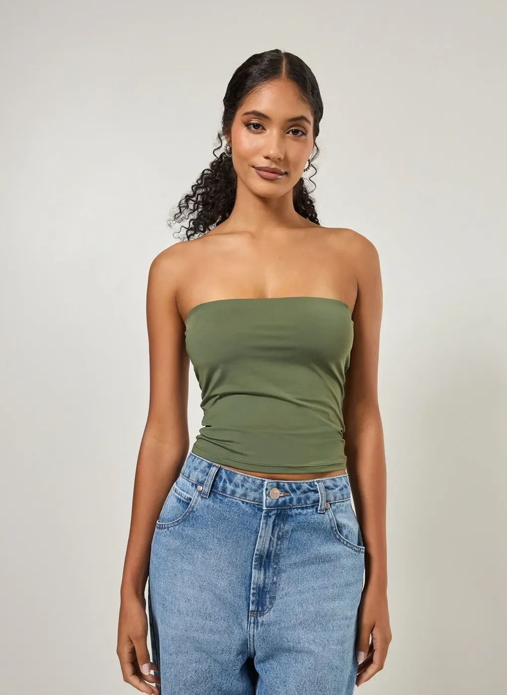 Blusa Tube Top Em Poliamida