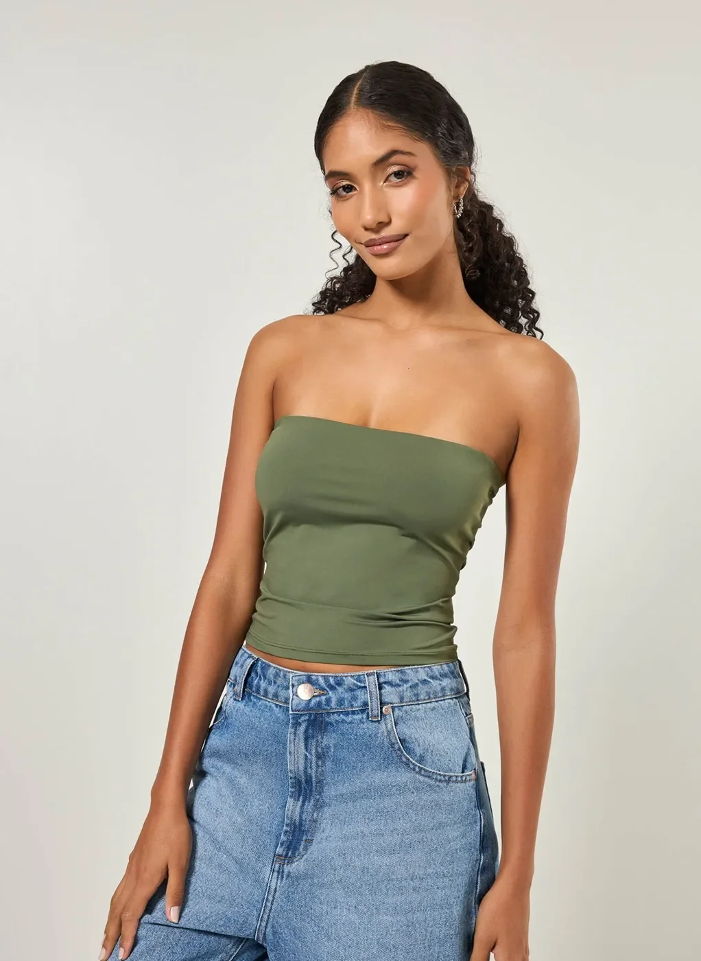 Blusa Tube Top Em Poliamida