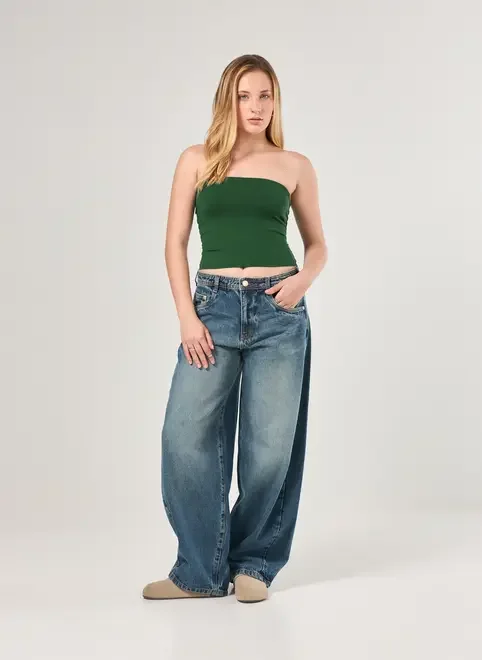 Blusa Tube Top Em Poliamida