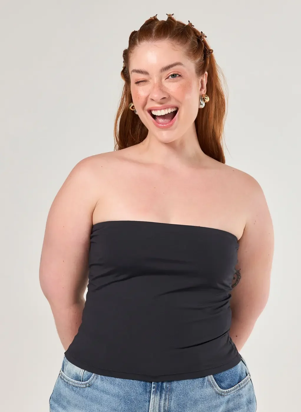 Blusa Tube Top Em Poliamida