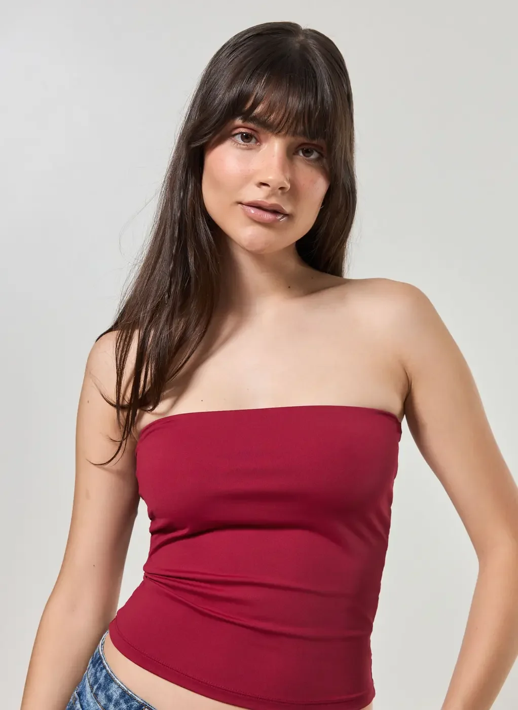 Blusa Tube Top Em Poliamida