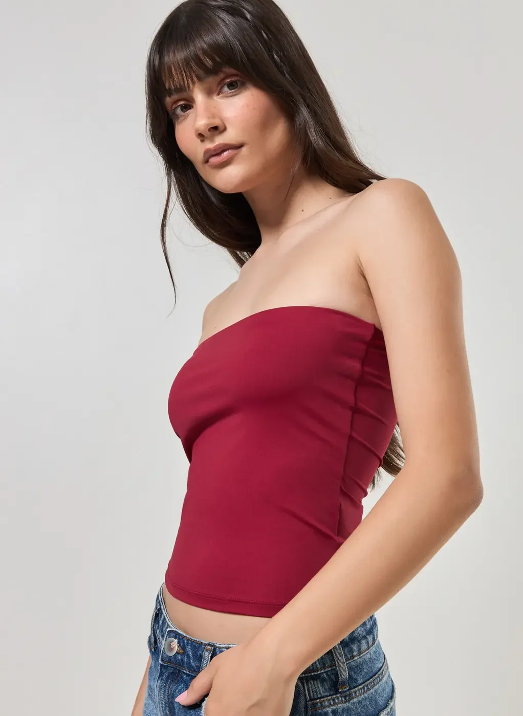 Blusa Tube Top Em Poliamida