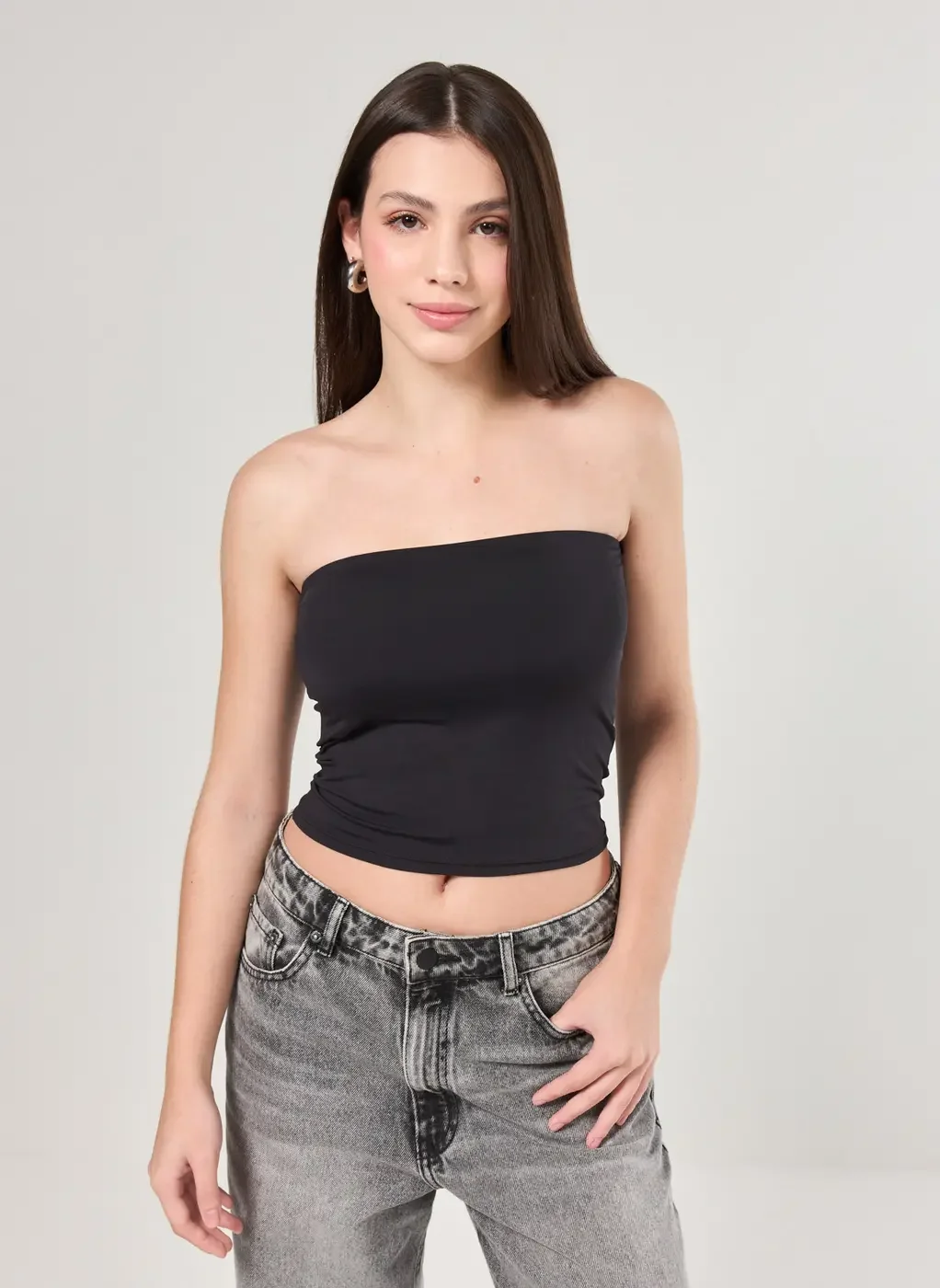 Blusa Tube Top Em Poliamida