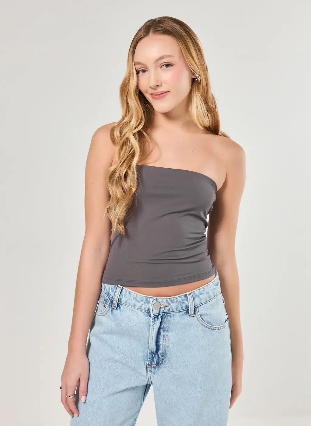 Blusa Tube Top Em Poliamida
