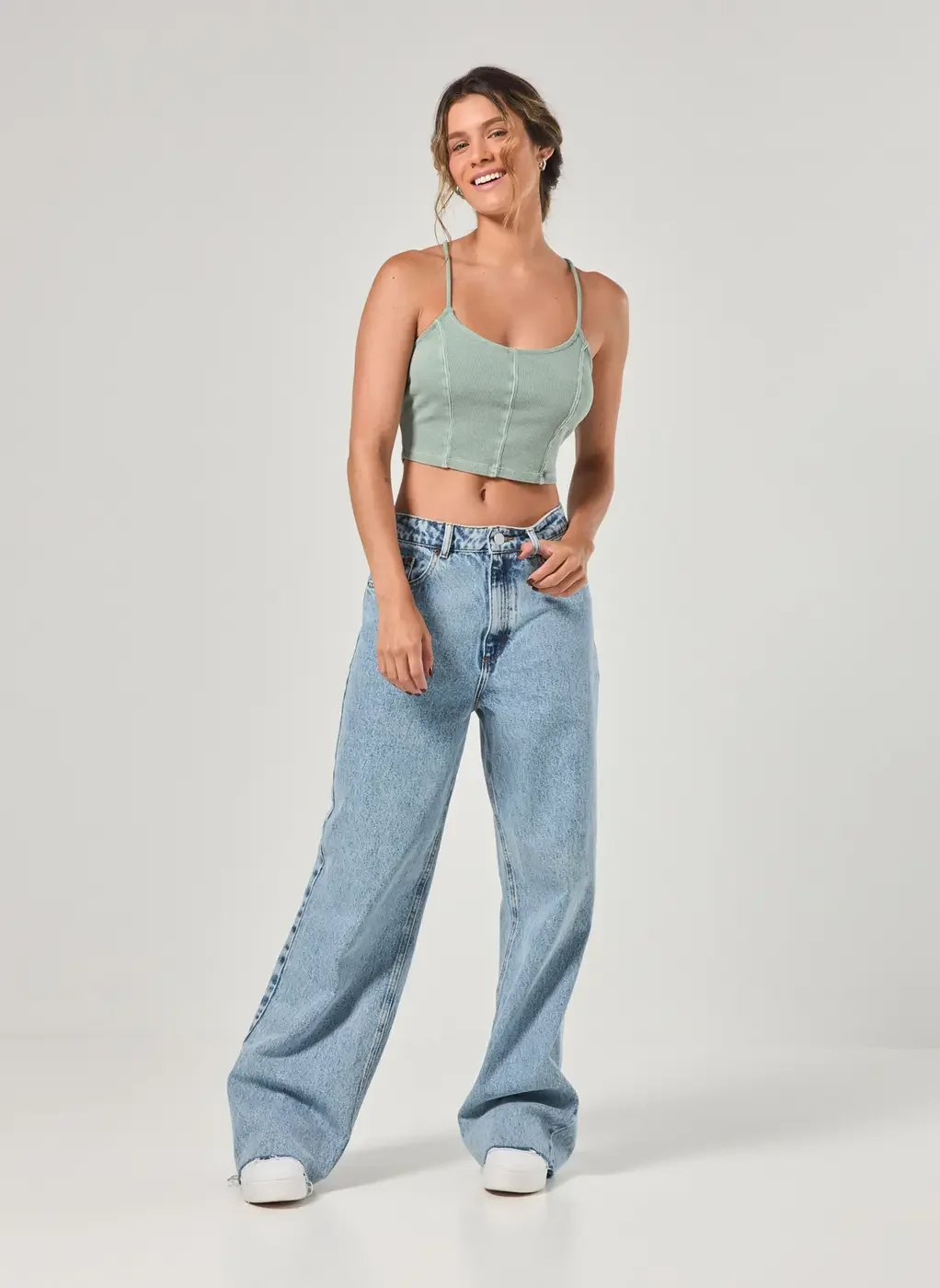 Cropped Estonado Com Alcinhas