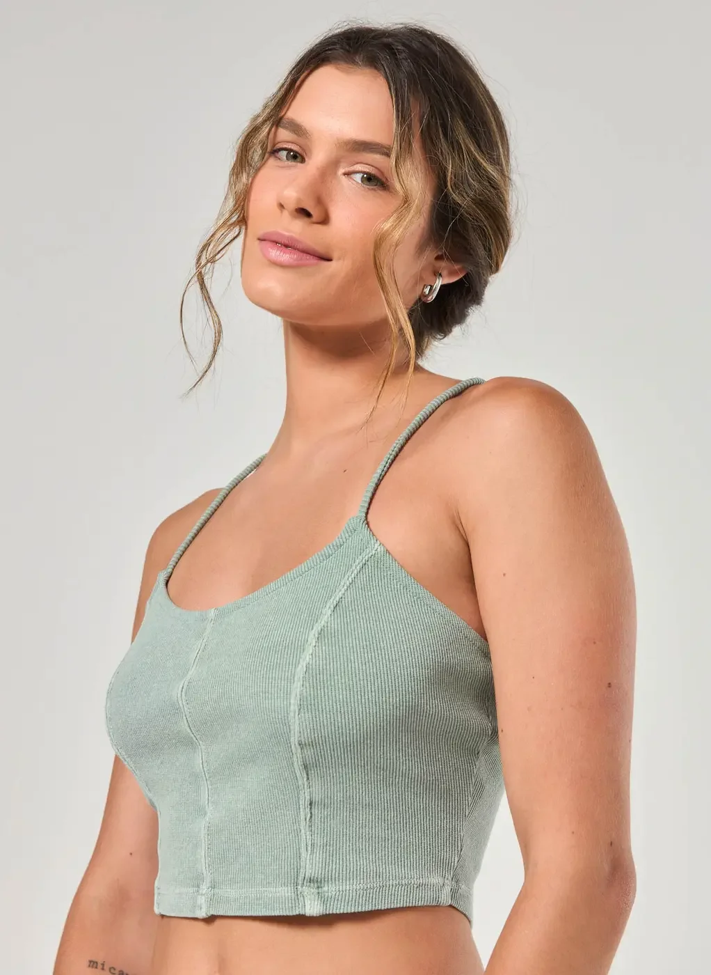 Cropped Estonado Com Alcinhas