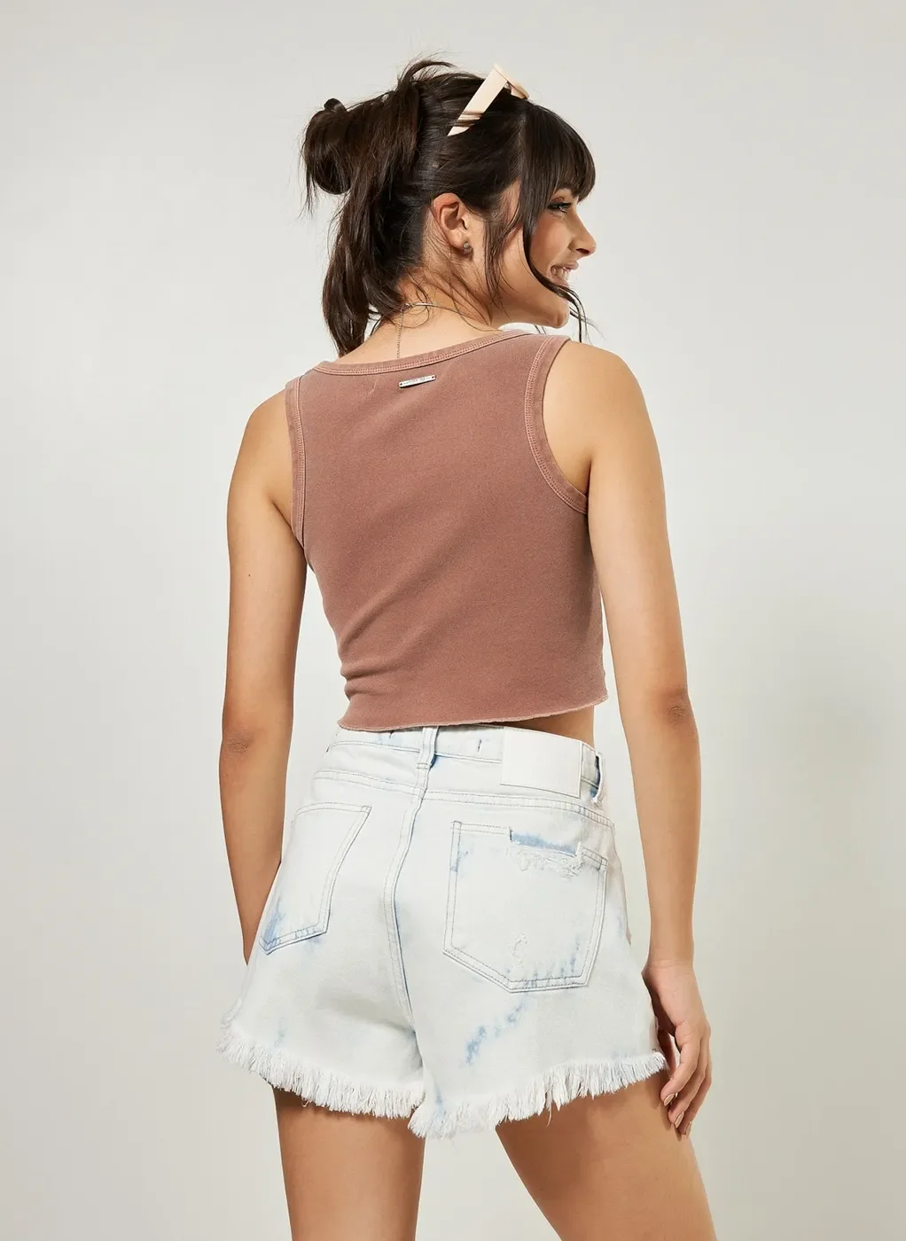 Short Jeans Delave Desfiado