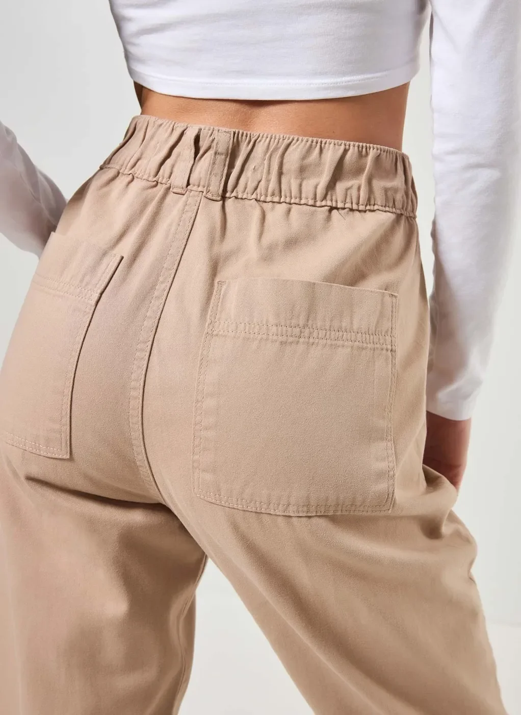 Calça Jogger Em Sarja Com Elástico