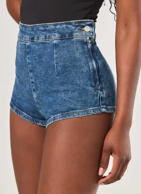 Micro Short Jeans Cintura Alta