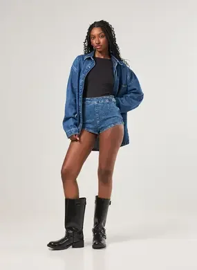 Micro Short Jeans Cintura Alta