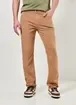 Calça Slim Em Sarja Caqui