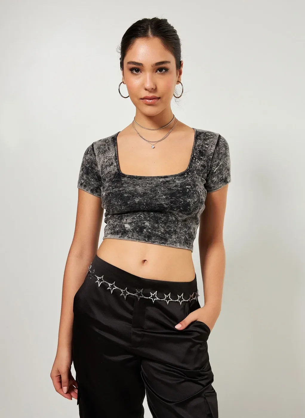 Blusa Cropped Marmorizada