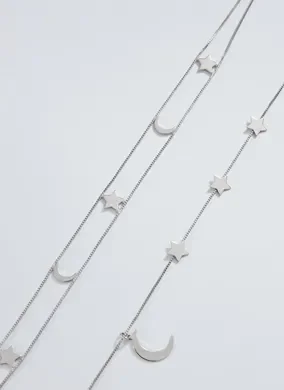 Kit Choker E Colar Lua E Estrelas