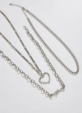 Kit Colares E Chokers Coração Arame