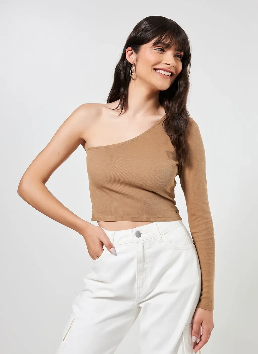 Blusa Manga Única Marrom