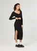 Vestido Em Tricô Preto 2 Em 1