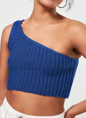 Top De Tricô Alça Única