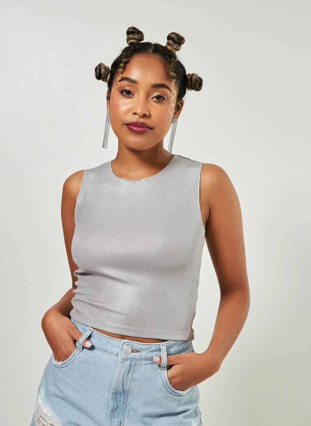 Brinco Franja De Strass