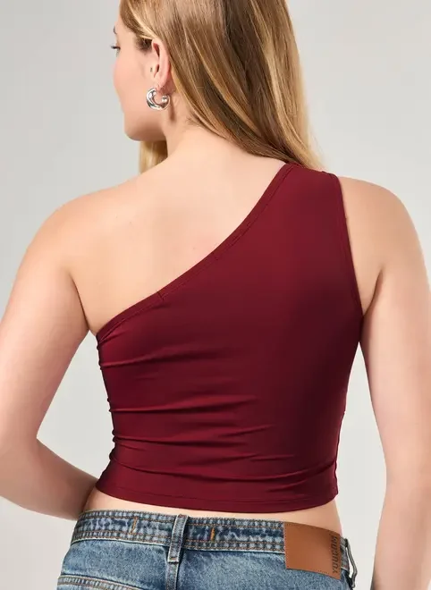 Blusa Ombro Único Em Poliamida