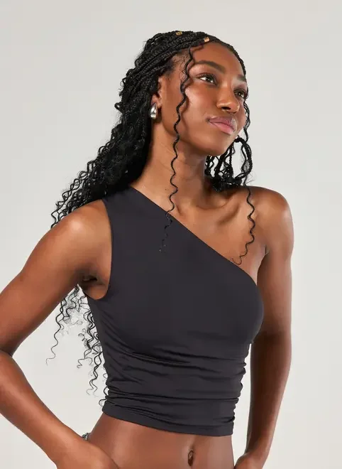 Blusa Ombro Único Em Poliamida