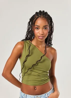 Blusa Ombro Único Em Poliamida