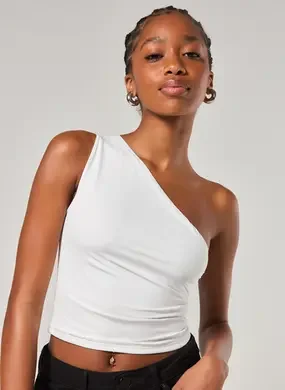 Blusa Ombro Único Em Poliamida