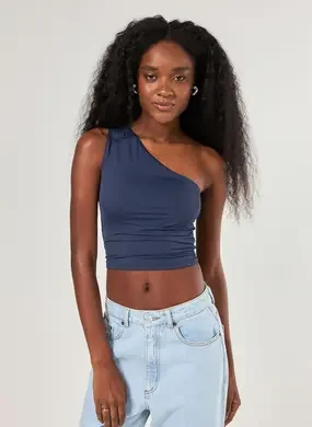 Blusa Ombro Único Em Poliamida