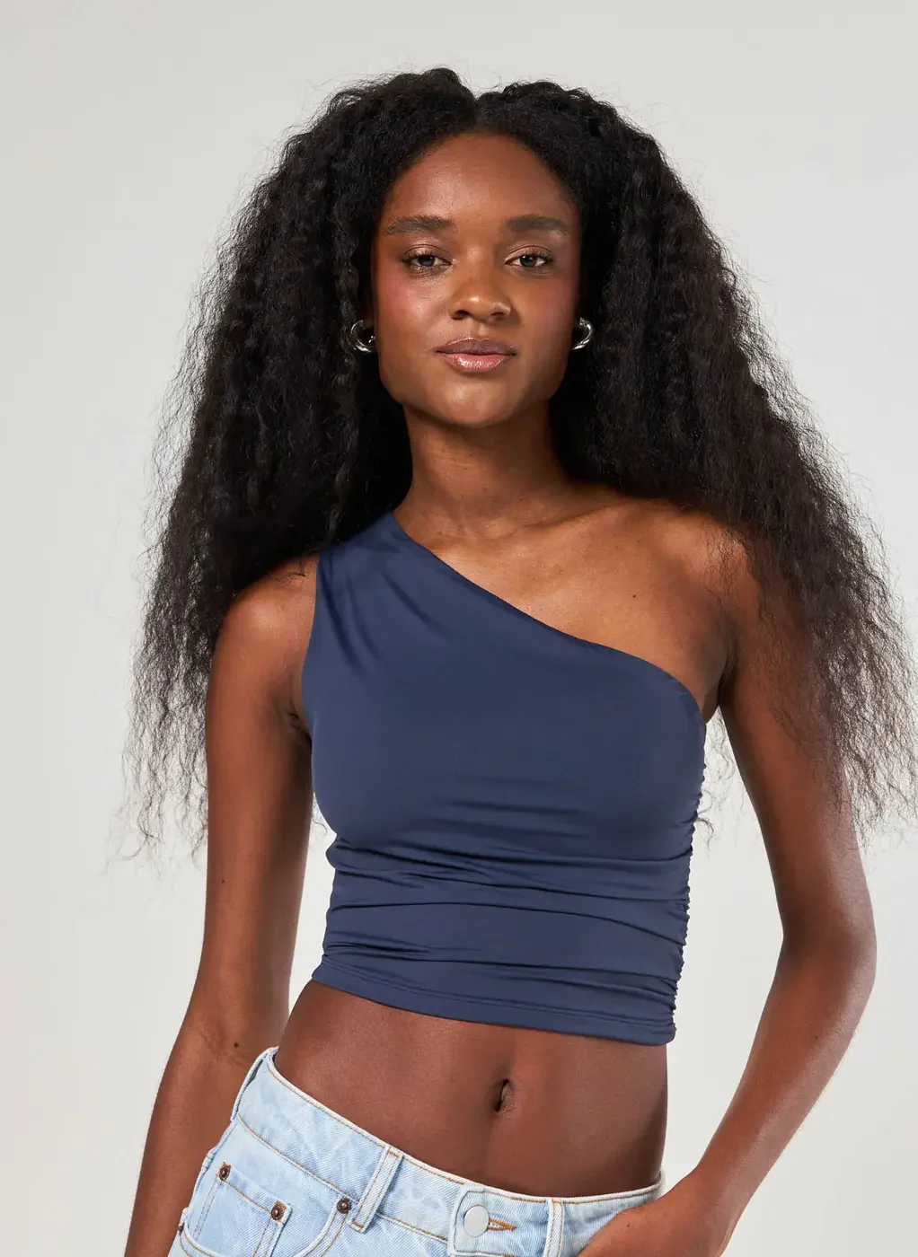 Blusa Ombro Único Em Poliamida