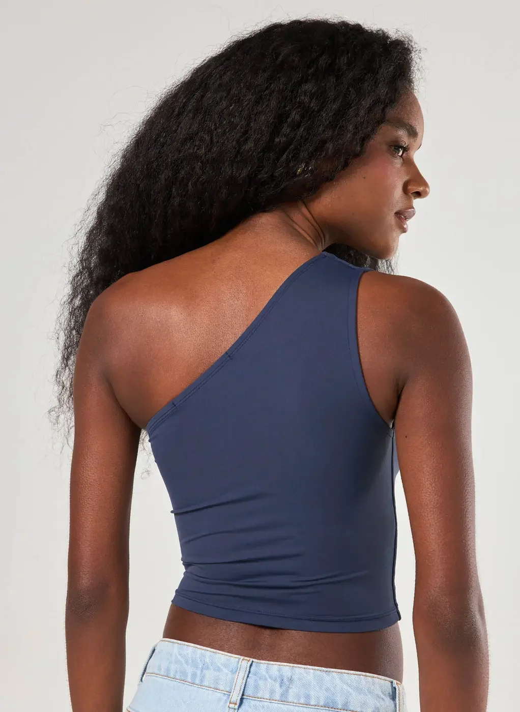 Blusa Ombro Único Em Poliamida